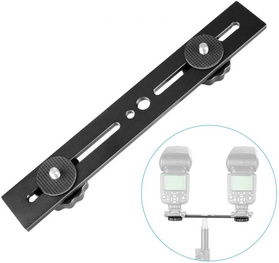 Neewer 8″/20.3cm Dual Camera Mount Tripod Bracket for 3D Stereo Stereoscopic Photography