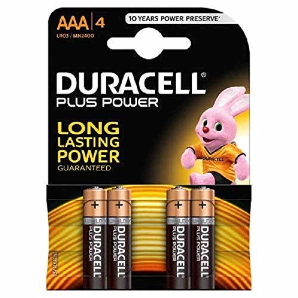 Duracell Plus Power AAA 4 pack, White and Blue