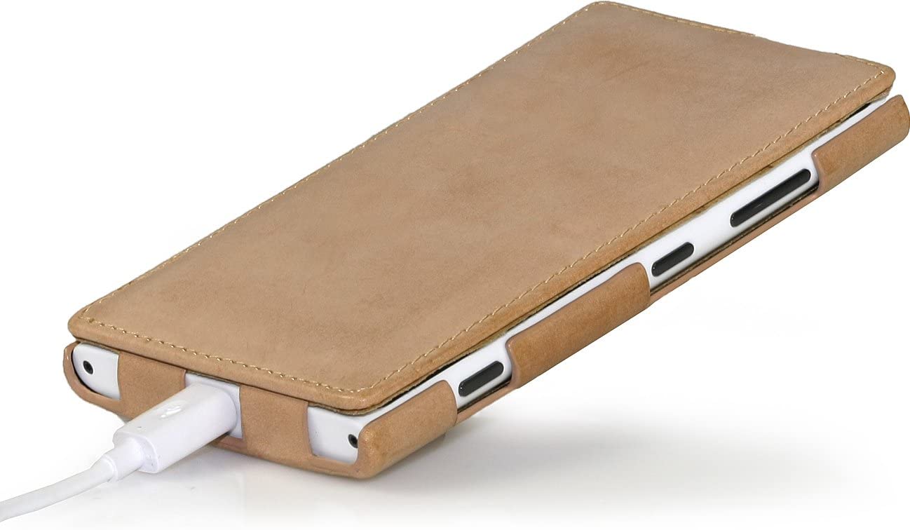 StilGut UltraSlim, Genuine Leather Case for Nokia Lumia 920, Old Style Sand Beige - Image 3