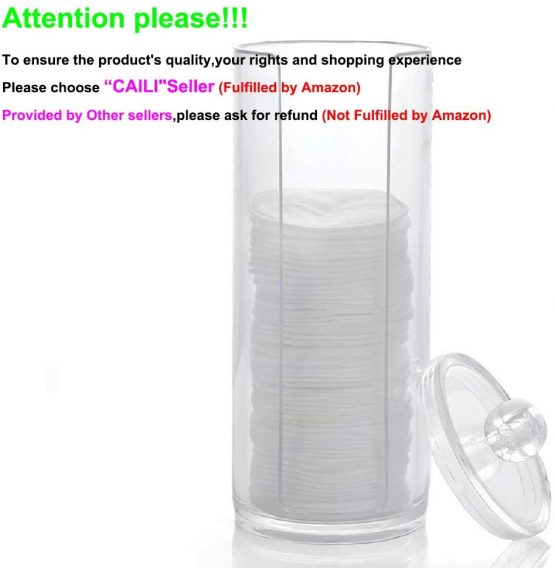 Cotton Pads Holder Makeup Organizer，Cotton Pad Dispensers Cotton Pads Holder & Cotton Buds Container Makeup Organizer Transparent Sponge Box（2 Pcs） - Image 2