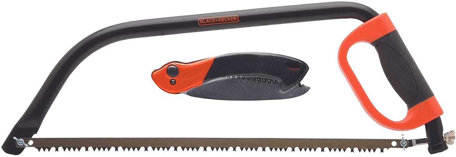 Black + Decker 21" Bow Saw + 7.5" Folding Saw, Black / Orange