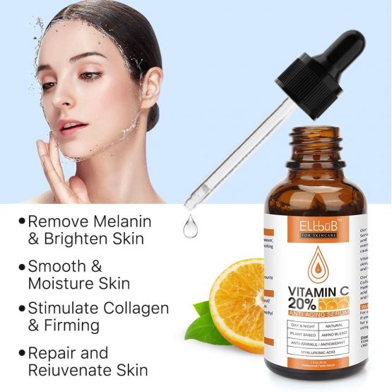 Premium 20% Vitamin C Serum For Face with Hyaluronic Acid, Retinol ...