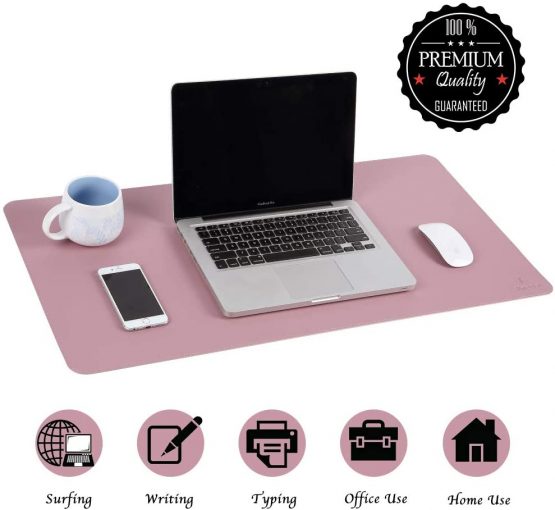 Knodel Desk Pad, Office Desk Mat, 40cm x 80cm PU Leather Desk Blotter, Laptop Desk Mat, Waterproof Desk Writing Pad for Office and Home, Dual-Sided (Purple) - Image 3