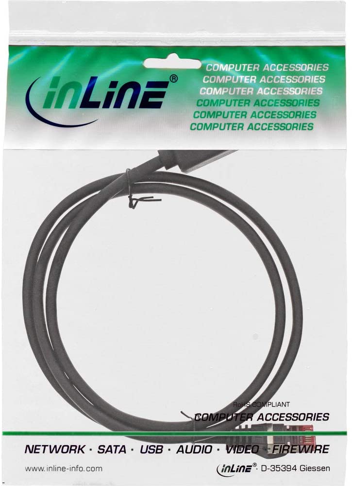InLine® Patch Cable Extension S/FTP (PiMf), Cat.6, 250 MHz, halogen-, copper, black, 0.5 m, Black,Copper - Image 2