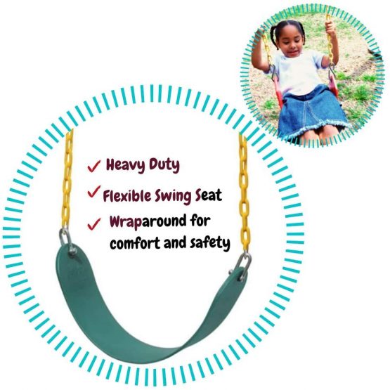 Swingan Flexible Belt Swing Seat Replacement, Wraparound Sling Swing Seat Accesory available in Green, Orange & Yellow - Image 2