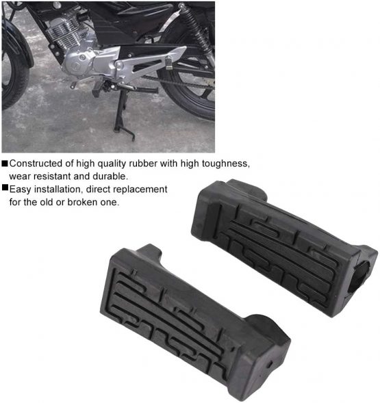 Suuonee Foot Pegs, 1 Pair Rubber Front Pedal Footrest Foot Pegs Fit for YBR 125 - Image 2