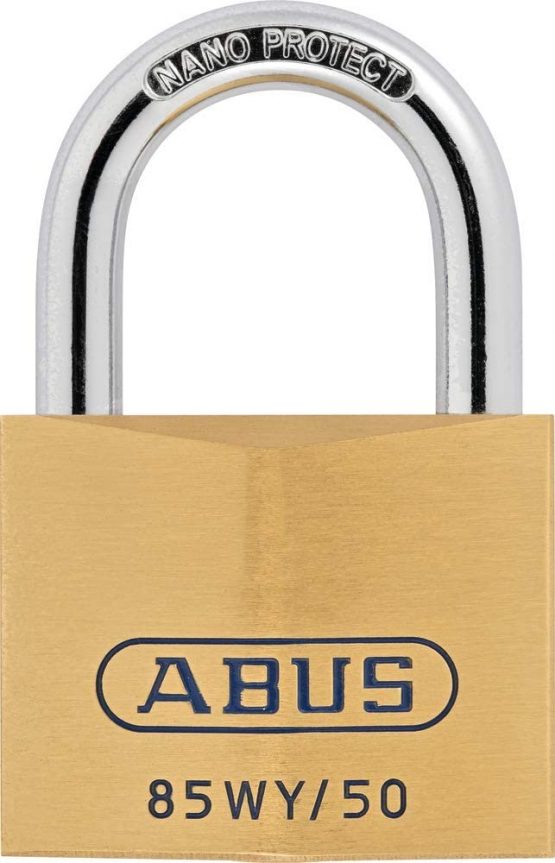 ABUS 79655 Brass Padlock with Security Card, Standard Bracket, 50mm