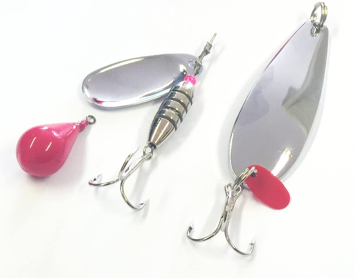 FLADEN Fishing - Deadly 2 Piece 5 to 20g Rod and Closed Faced Reel, Pre Spooled with Line, Spinner, Spoon & Weight Combo, (BLUE & PINK) - Ideal Kids Starter Introduction Set - Image 3