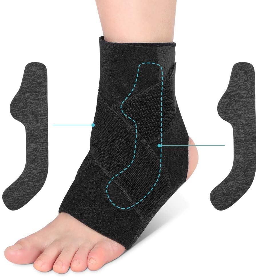 Ankle Support Brace, Compression Ankle Wrap Strap Adjustable Sleeve for ...