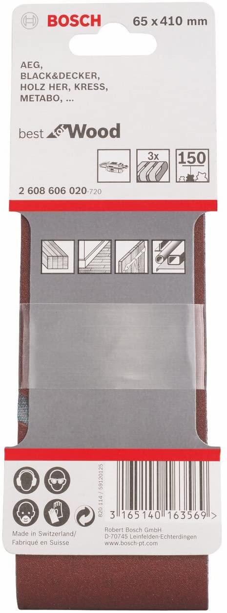 Bosch 3X PRO Paint on Wood and Hardwood X440 Sanding Belt for Sanders (for Paint on Wood Hardwood, 65 x 410 mm, Grit 150 - Image 2