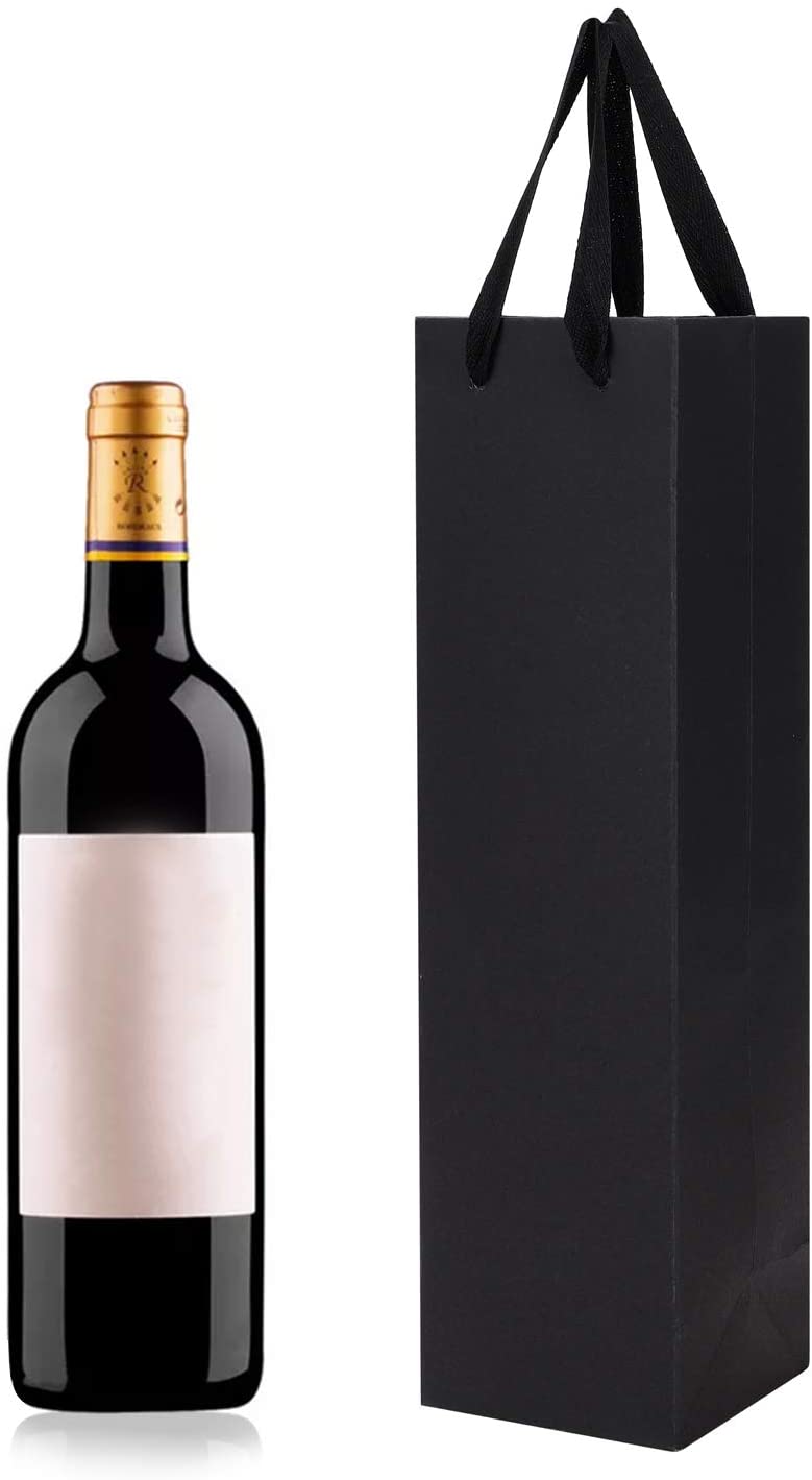 10pcs Wine Gift Bags Paper Champagne Carrier Bag Single Wine Bottle Storage Holder Tote Bag with Handle for Birthday Wedding Anniversary Celebration Party Favors