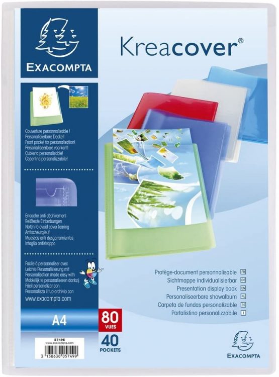 Exacompta 390174 Polypropylene Folder with 40 Pockets - Clear - Image 2
