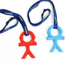 Sensory Direct Chewbuddy Stickman & Lanyard - Pack of 2, Sensory Toy for a Fidget, Chew or Teething Aid | for Kids, Adults, Autism, ADHD, ASD, SPD, Oral Motor or Anxiety Needs | Blue & Red