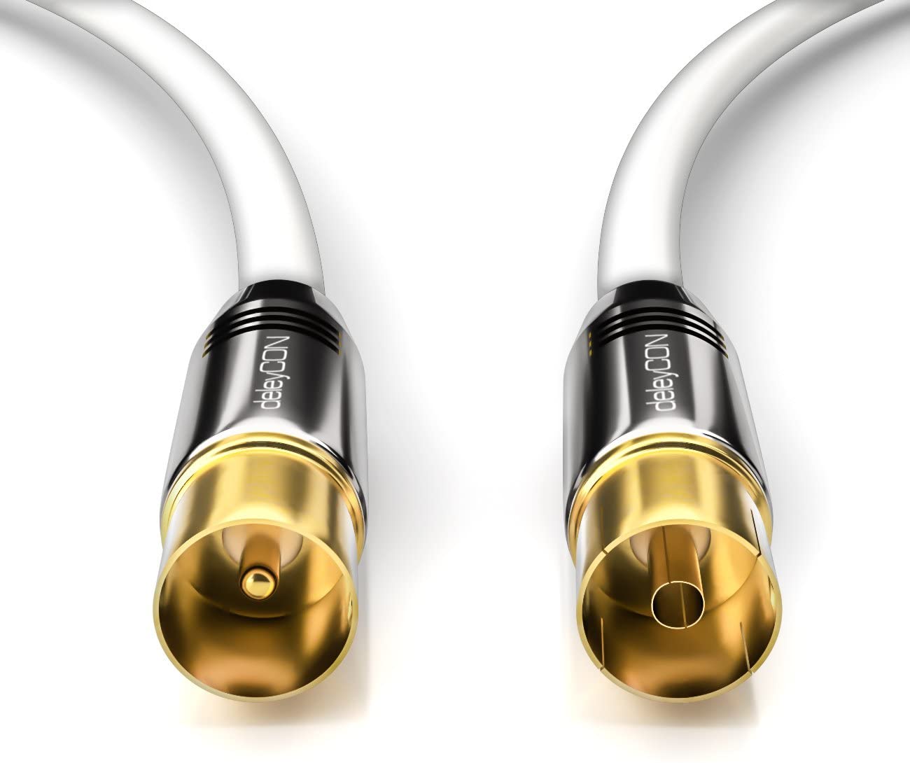 Deleycon TV Cable Straight/Straight - Gold, White, 20m - Image 3