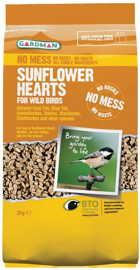 Gardman Sunflower Hearts for Wild Birds 1 kg, Multi-Colour