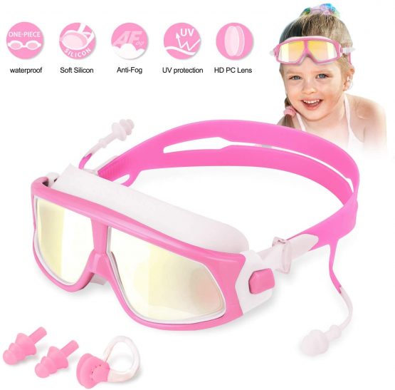 WOTEK Swimming Goggles, Kids Swimming Goggles with UV Protection and