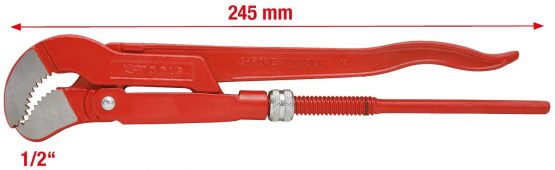KS Tools 113.0500 Swed. pattern pipe wrench 45°angled,1/2" - Image 2