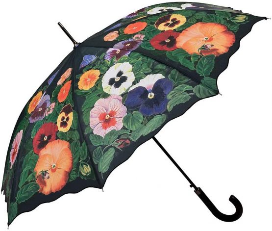 VON LILIENFELD Umbrella Automatic Floral Motif Women Pansies - Image 4