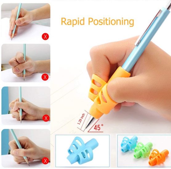 Pencil Grips for Children - 6 Pack Pencil Grips for Kids Handwriting, Ergonomic Writing Training Aid Correction Silicon Gel Pencil Grip for Children Preschoolers (6 Pack) - Image 3