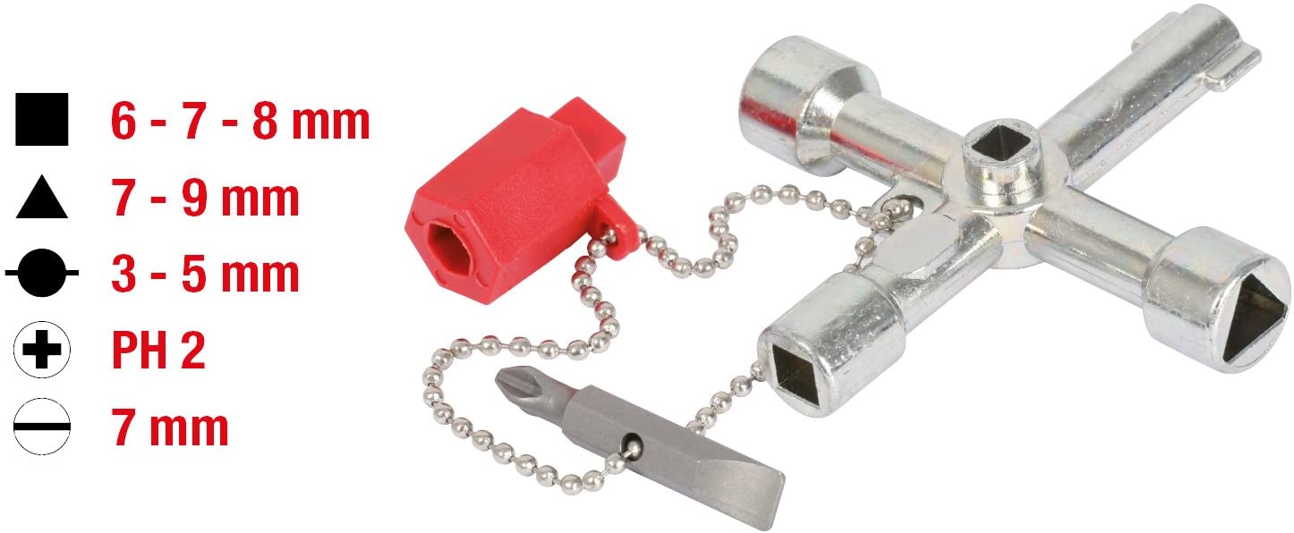 KS Tools 71mm Uni Enclosure Keys, Silver - Image 2