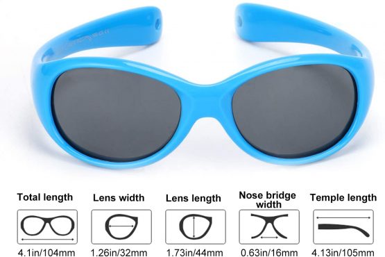 Hifot Baby Boy Girl Sunglasses, UV Protection Polarized Toddler Sunglasses, Flexible Children Kids Sunglasses Non-folding, 6 month-Age 2 - Image 3
