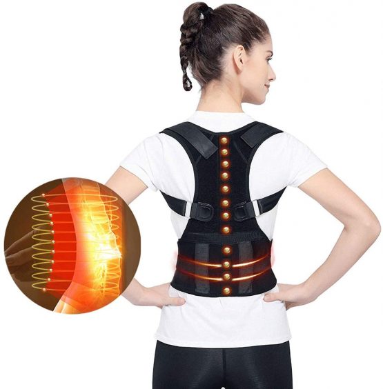 Magnetic Therapy Back Corrector, Medical Grade Adjustable Magnetic Therapy Humpback Posture Corrective Brace Shoulder Back Support Belt Lumbar Support - Relieves Neck Back Spine Pain for Men Women