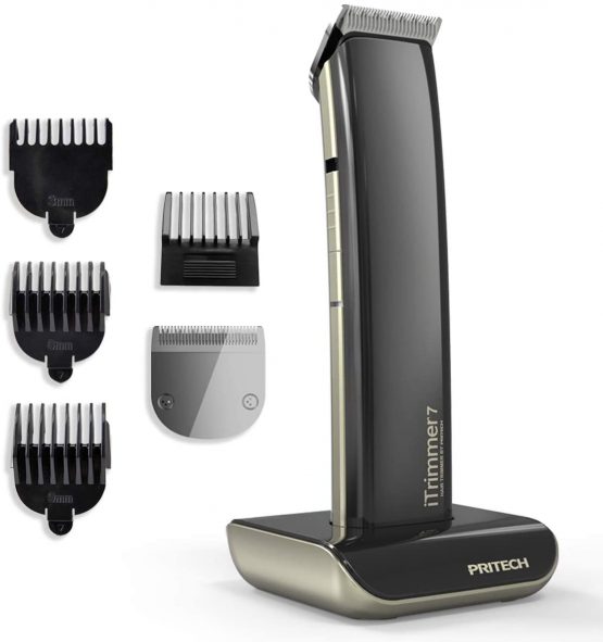 PRITECH Mens Hair Clippers Cordless, Hair Trimmers for Men and Family，Electric Haircut Kit with Ceramic Blade and Stainless Steel,4 Guide Comb,USB Cable