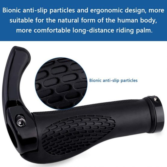 CHUER Bicycle Handlebar Grips, Ergonomic Design Non-Slip Soft Rubber,Cycling Mountain Bike Road Bike MTB BMX Bike Handlebar Grips With Bar Ends Horns,Comfortable Protector,Suitable for 22.2mm - Image 4
