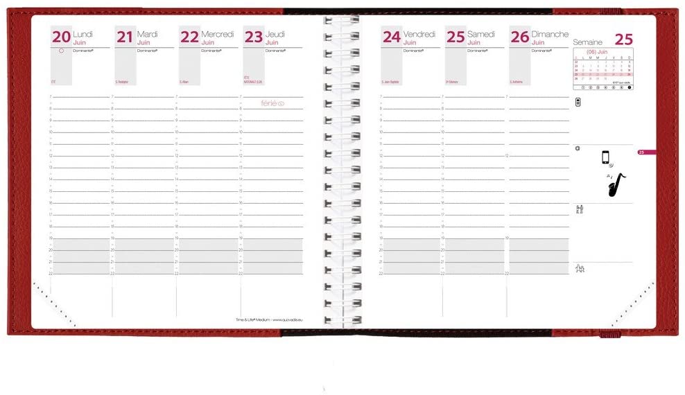 Quo Vadis - Time & Life - Time & Life Pocket - Weekly Agenda - 10 x 15 cm, Red - Year 2022 Medium Black - Image 2