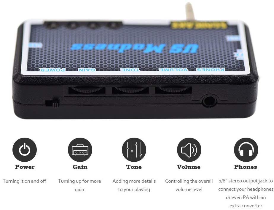SONICAKE US Madness Plug-In USB Chargable Portable Pocket Guitar Bass Headphone Amp Carry-On Bedroom Effects - Image 4
