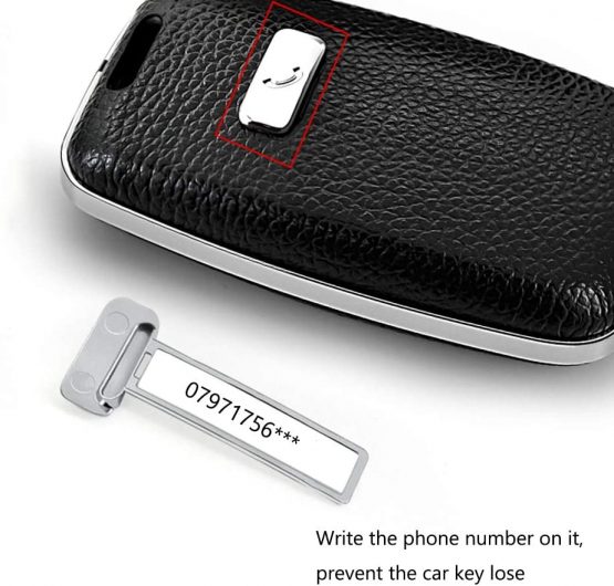 ontto for Land Rover Car Key Case Shell Genuine Leather Plastic Smart Car Key Fob Holder Protector Cover Fit for Lange Rover Defender Evoque Freelander 2 Discovery LR4 LR2 Jaguar with Keyring Brown - Image 3