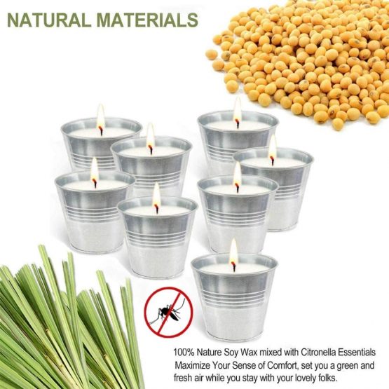 McNory Citronella Candles Outdoors,80120 Hours Burning Time,Soy Wax Scented Candles Set of 8