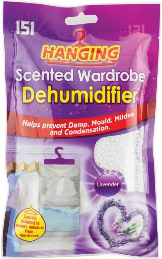 Scented Hanging Wardrobe Dehumidifier Damp Mould Condensation Control (Lavender)