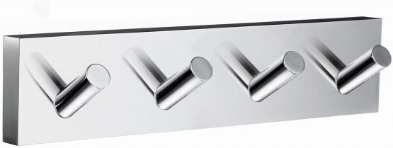 Smedbo "House" Chromed Quadruple Towel Hook, Polished Chrome, 17.8 x 4 x 4 cm