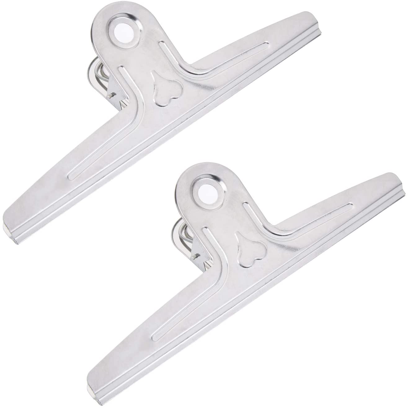 Coideal Extra Large Bull Clips 11.8 Inch, 2 Pack Silver Oversized Binder Paper Clips Stainless Steel Giant Clamps (30 cm)