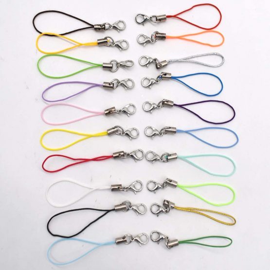 Yueser Lobster Clasp Phone Lanyard, 200pcs Color Cell Phone Charm Lanyard Phone Clasp Rope for Trinkets,Keyring Hand Wrist Strap or other handmade making accessories - Image 4