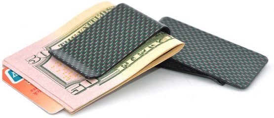 Medifier Carbon Fiber Money Clip Wallet Business Credit Card Cash Glossy Holder L Green - Image 3