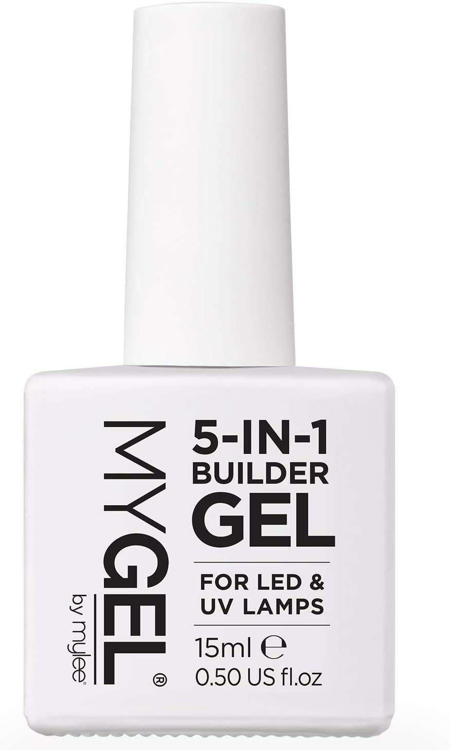 Mylee 5 in 1 Builder Base Strengthening Gel 15ml, UV/LED Nail Polish Coat for Hard Strong Nails Tips & Extensions