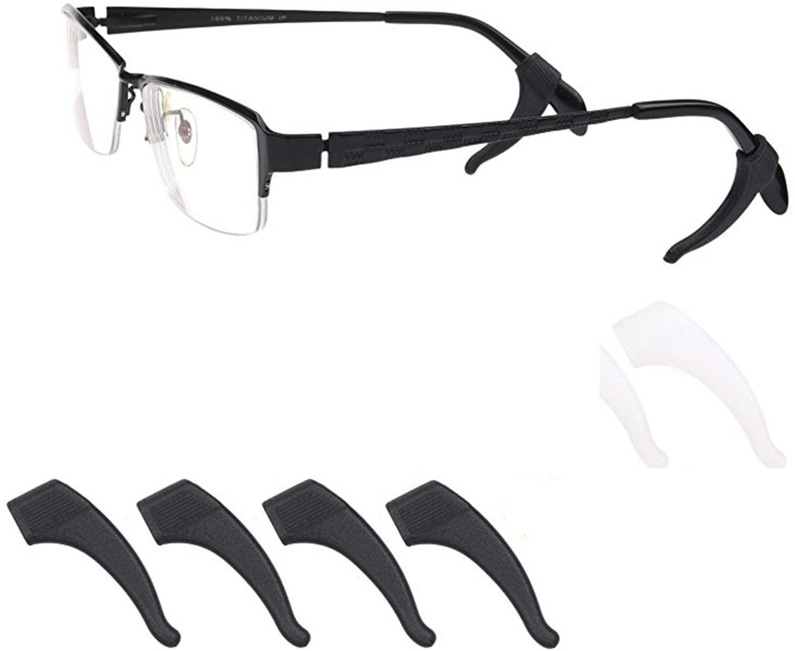 CAREOR 8 Pairs Eyeglass Ear Grip Hooks, Anti-Slip Soft Silicone Temple Tips Sleeve Retainer for Eyeglass Sunglasses, Perfect Fit - Prevents Your Glasses from Slipping Off (8 Pair Ear Hook) - Image 3