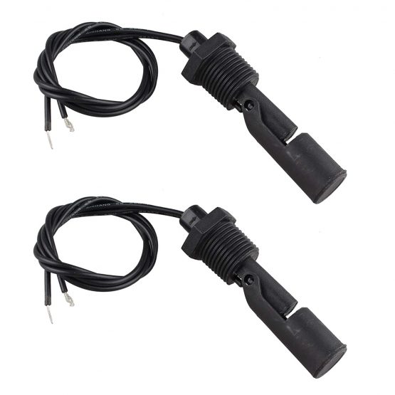 HALJIA 2PCS PP Side Mount Floating Switch High Pressure Water Level Sensor Liquid Float Switches for Water Purifier (Black)