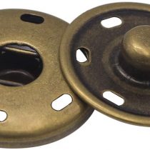 20 Sets Antique Brass Sew On Snap Fasteners Metal Snap Button Rust Proof Press Studs (19mm)