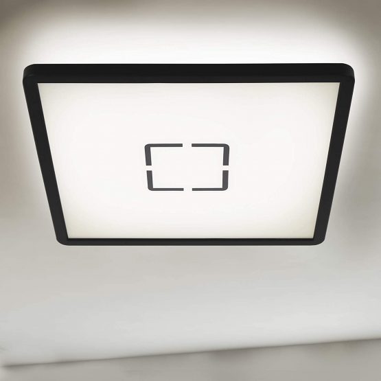 Briloner Leuchten 3390-015 LED Light, Ceiling lamp with Backlight Effect, 18W, 2,400 lumens, 4,000 Kelvin, Square, White/Black, 18 W, WhiteBlack - Image 2