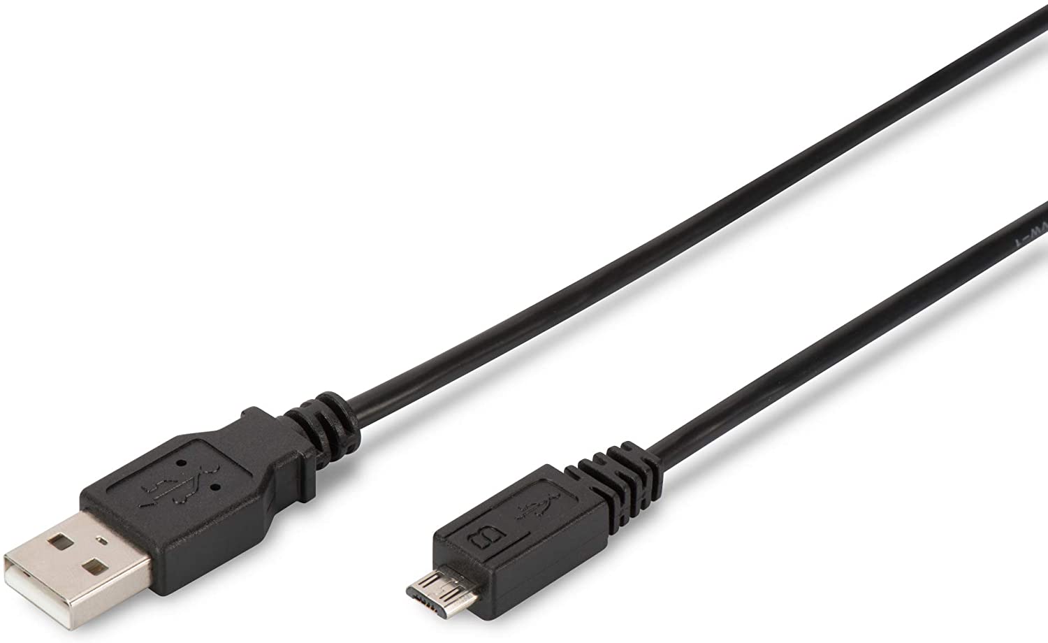 DIGITUS USB 2.0 cable - 1.8 m - USB A to Micro B - 480 Mbit/s - connection cable for computers notebooks, hubs, smartphones - black