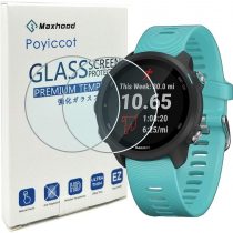 Maxhood for Garmin Forerunner 245 Screen Protector, Tempered Glass for Garmin Forerunner 245 Music SmartWatch, 0.3mm 9H Hardness Scratch Resistant Screen Protector for Garmin Forerunner 245 Music