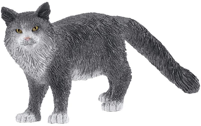 SCHLEICH 13893 Maine Coon cat Farm World Toy Figurine for children aged 3-8 Years, Black, 1.6 inch