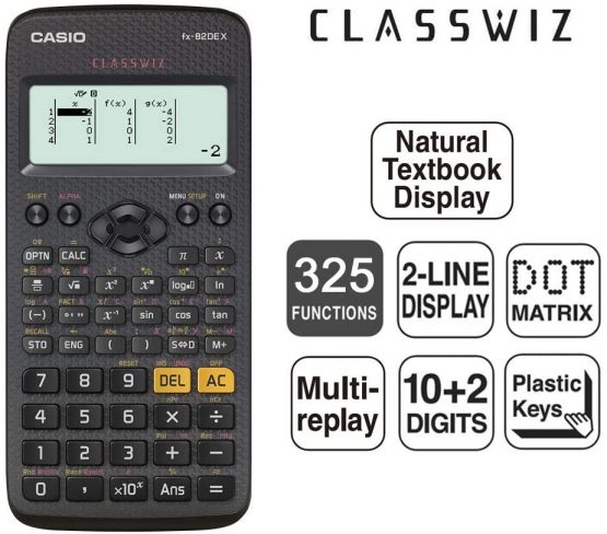 Casio SCHULRECHNER FX-82DE X CLASSWIZ, BATTERIEBETRIEB,Black - Image 3