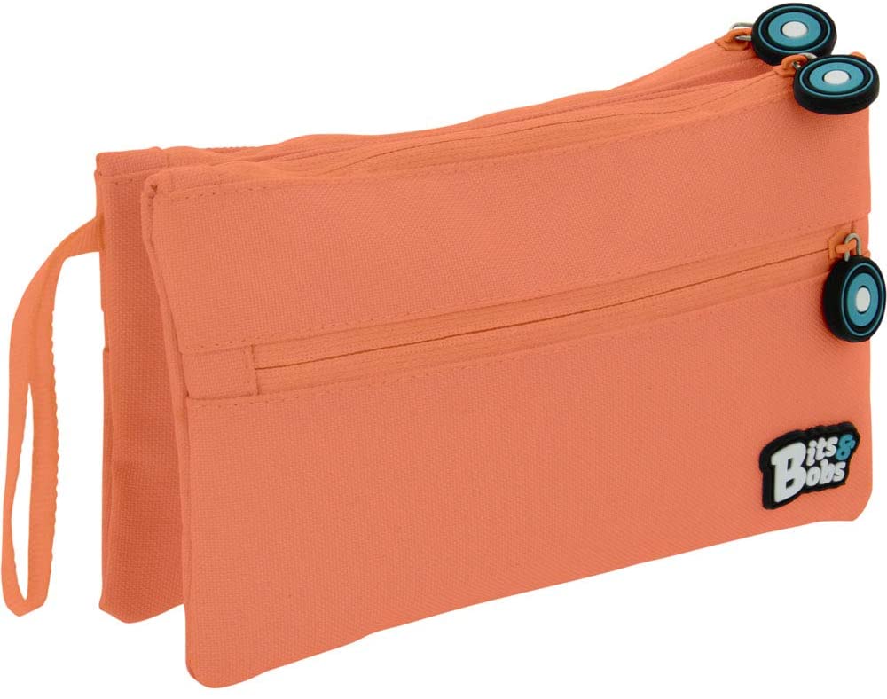 Grafoplás 37545383 Double Flat School Case, Coral, 21 x 12 cm, Bits & Bobs, Peach