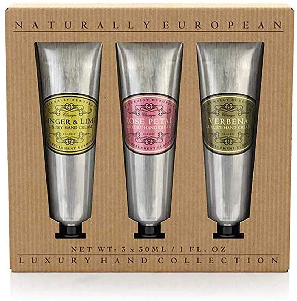 Naturally European Luxury Hand Cream Gift Set Ginger & Lime, Verbena