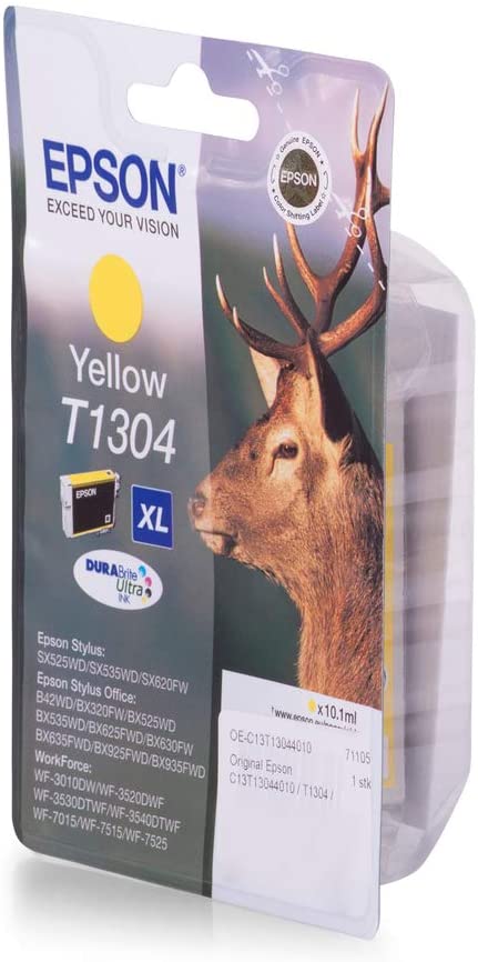 Epson C13T13044010 T1304 Stylus High Yield Ink Cartridge, Yellow, Genuine, XXL - Image 2