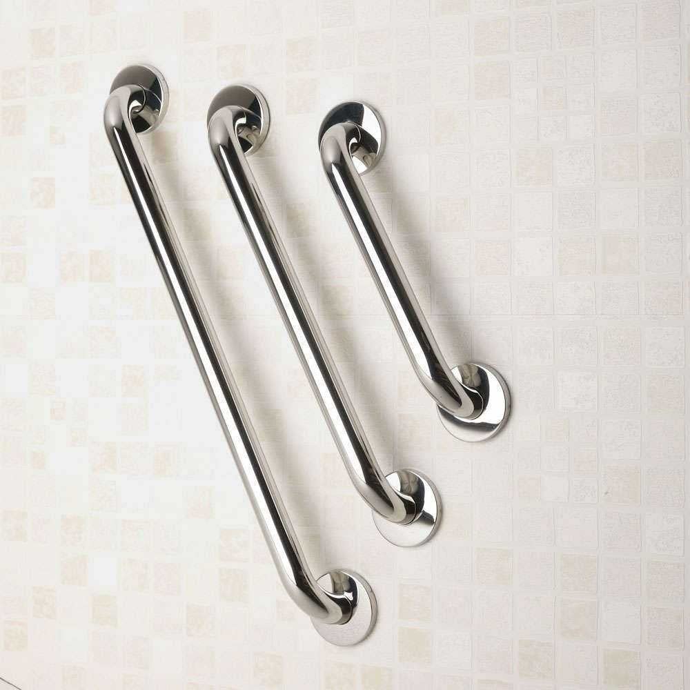 NRS Healthcare Polished Stainless Steel Grab Rail - 30 cm (12 inch) Length, Chrome, 30 cm (12-inch) Length - Image 2